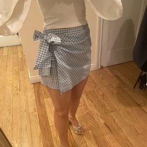 Blue and White Gingham Skirt